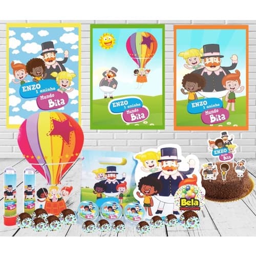 Kit Festa Infantil 300pçs - Mundo Bita - Personalizado
