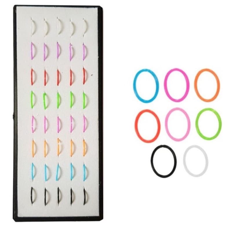 40 Piercing De Nariz Argolinha Silicone Cores Sortidas