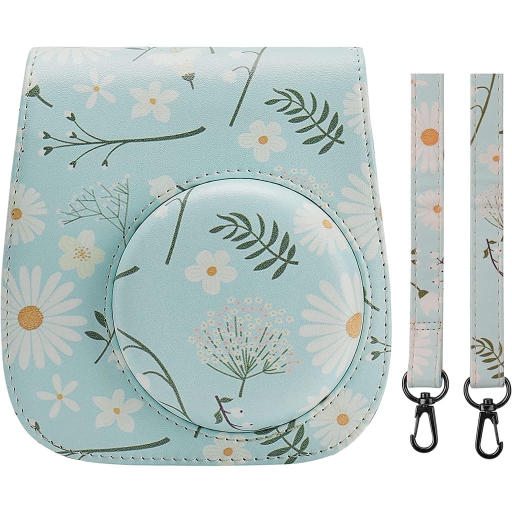 Mini Estojo De Câmera Risou Premium PU Compatível Com Instax 12 11/9/8 , Alça De Ombro Ajustável E Removível . (Daisy) YCS2