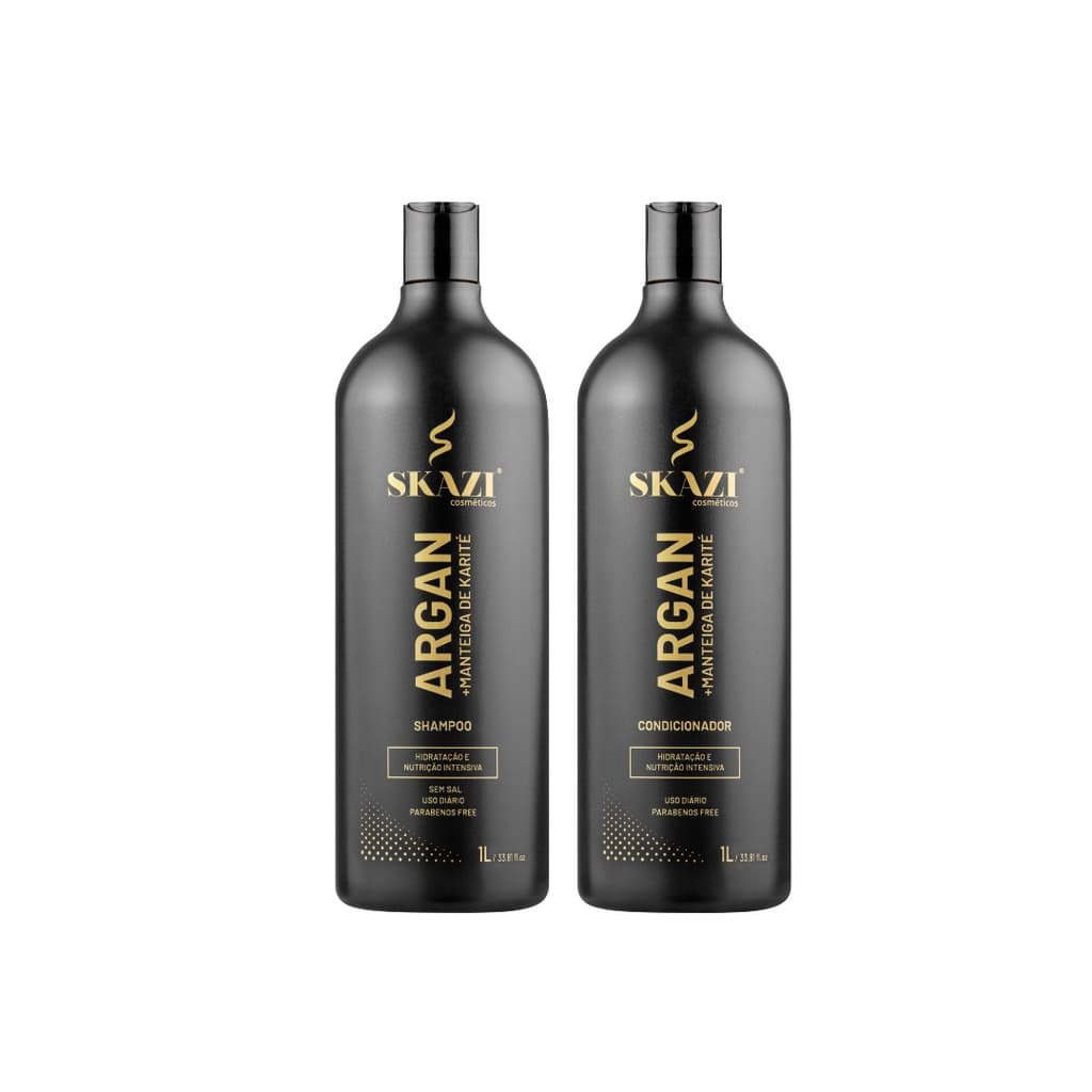 Kit Skazi Vegano Shampoo e Condicionador Argan  e Manteiga De Karite 1litro