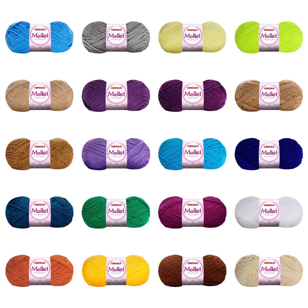 Fio Lã Mollet Círculo 100 Gramas Colorida Para Tricô Crochê