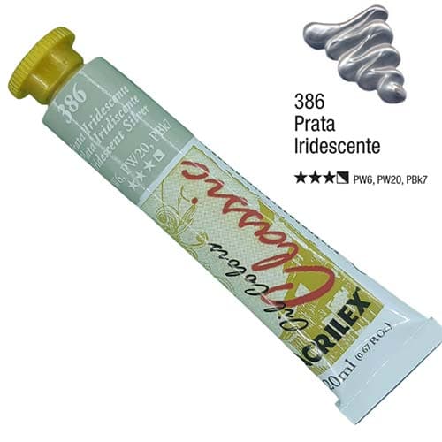 Tinta à Óleo Acrilex Bisnaga 20ml - Prata Iridescente 386