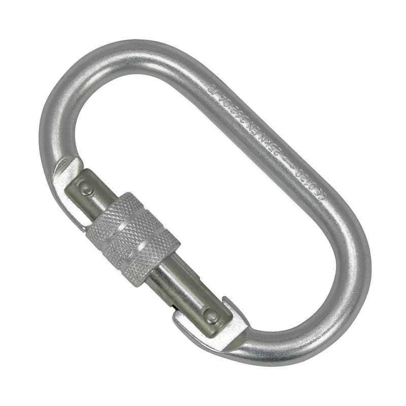 Mosquetao Oval Aco Trava Rosca 25kN CE EN NBR Rapel Aventura Alpimonte