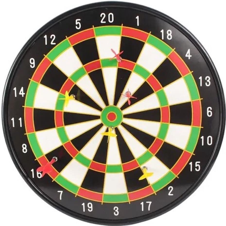 Jogo de Dardos Magnético com 6 Dardos de Plástico Ponta Magnética Tabuleiro Alvo 46 Cm Modelo Grande