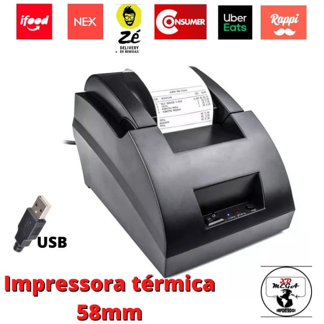 Impressora térmica 58mm USB serve para ifood e vários outros sistemas