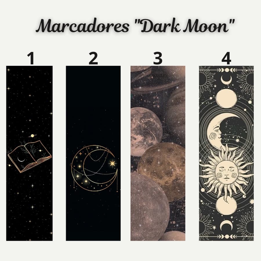 Marca página "Dark moon" plastificado com ou sem tassel
