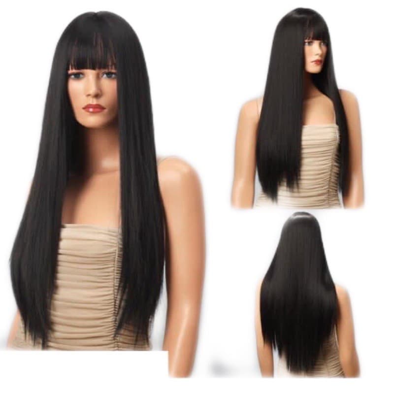 Peruca Franja  70cm Fibra de Luxo Alta Temperatura Lindissima