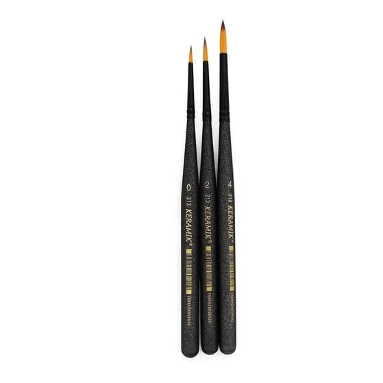 Kit 3x Pincel Keramik Mini Brush 313 Redondo N° (0, 2, 4)