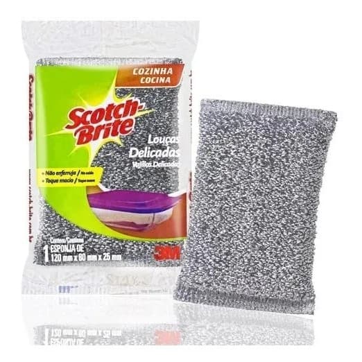 Esponja Prateada Macio Scotch-brite 3m Anti Risco Original