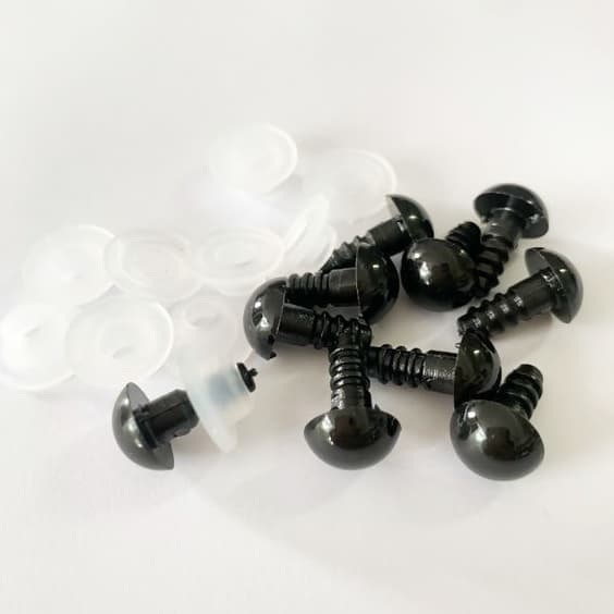 10 Pares de Olhos Preto Com Trava De Segurança Para Amigurumi Diversos Tamanhos