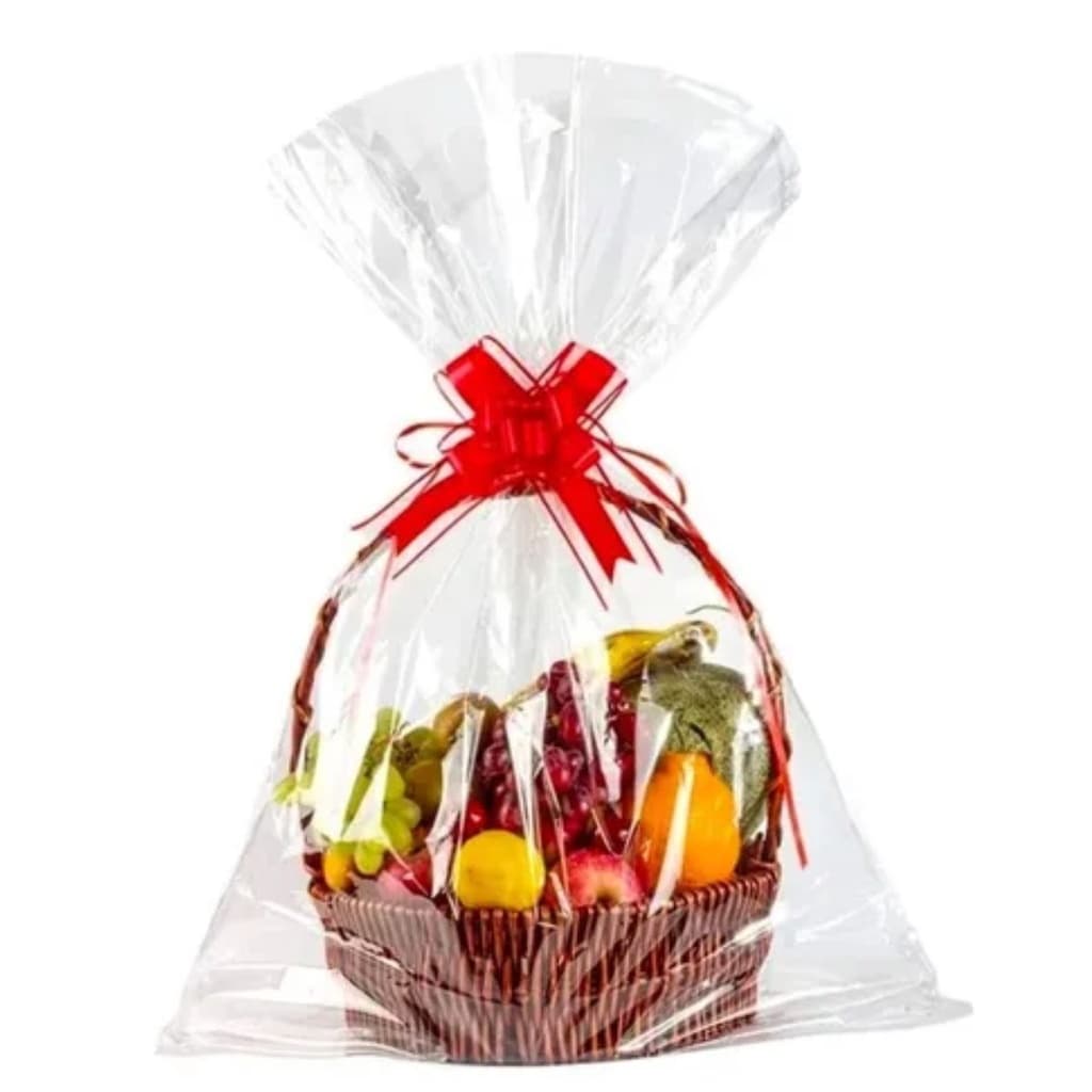 25 Sacos Transparente 52x70 Cromus Celofane Grosso Cesta Natal Kit Presente Lembrança Poli Reforçado