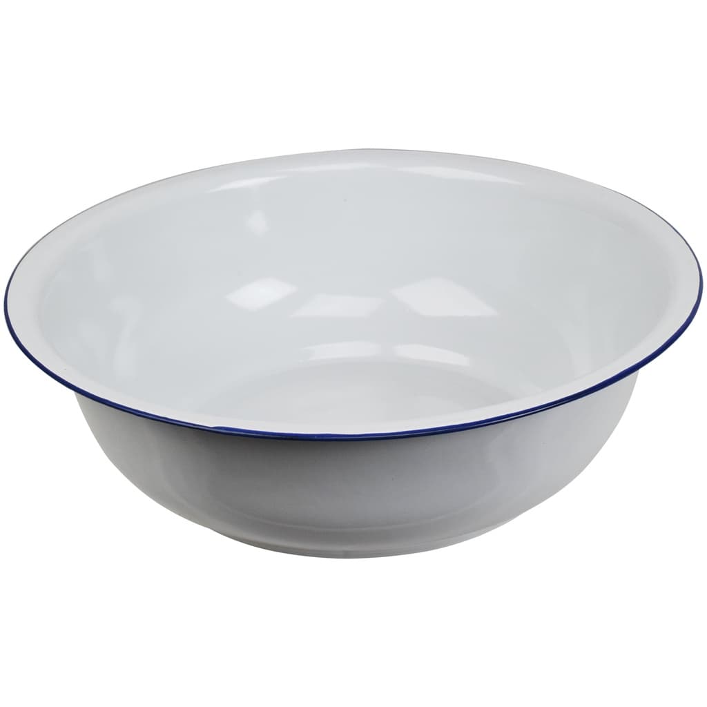 Bacia Esmaltada AGATA Grande 8,3 Litros Branca Tamanho 40 Cm Escaldar Pés Cozinha Multiuso