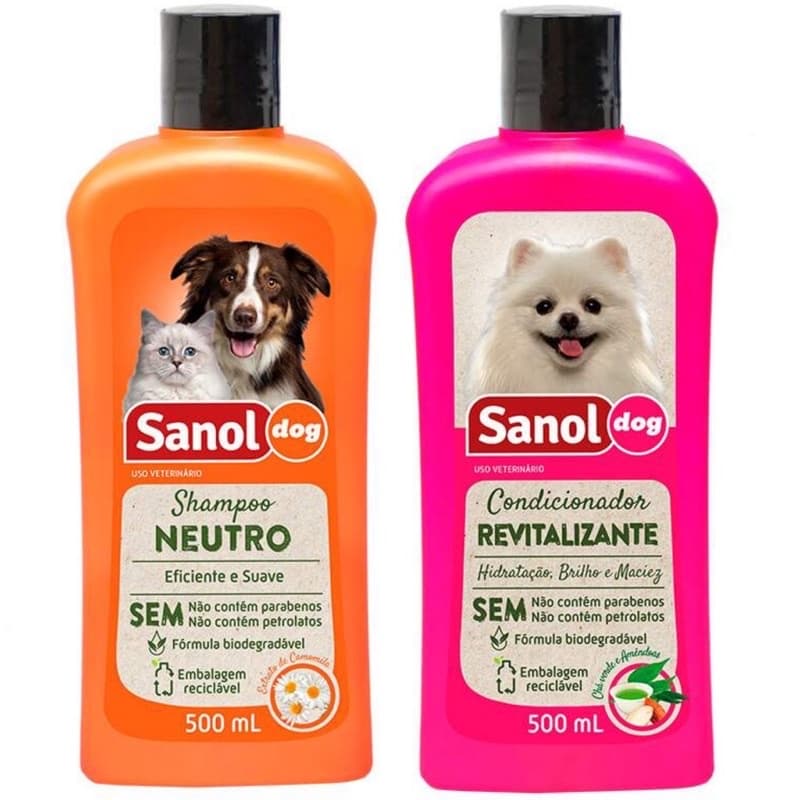 Kit Shampoo e condicionador Sanol 500ml ( Sem colônia )
