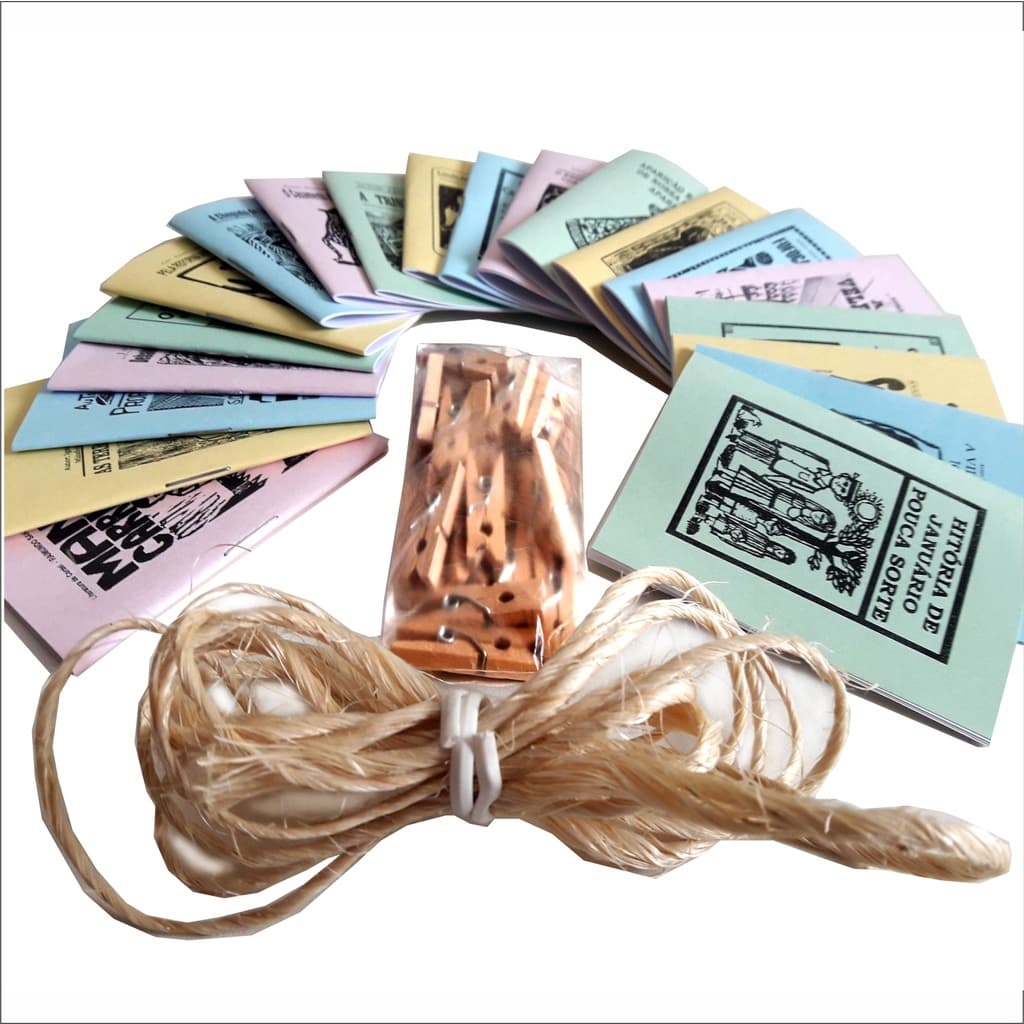 Mini cordel 20 titulos + 2 Mt de Sisal + 20 mini prendedores