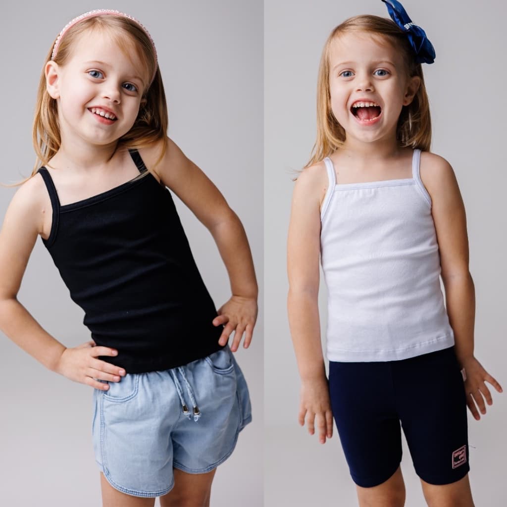 Kit com 2 Blusas de Alcinha Infantil 1 ao 12