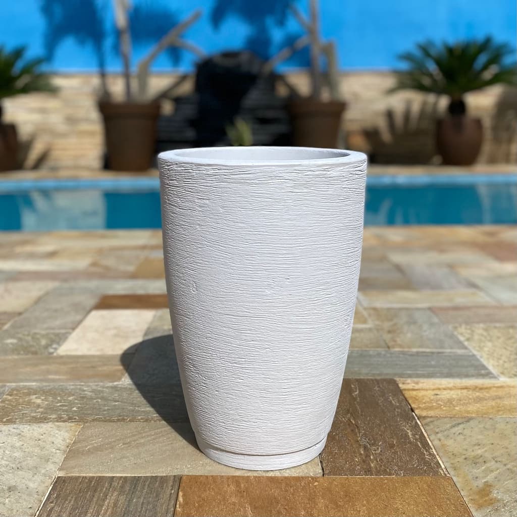 Vaso Polietileno Para Plantas Jardim Sala Luxo Cone Bojo 1 Com Prato