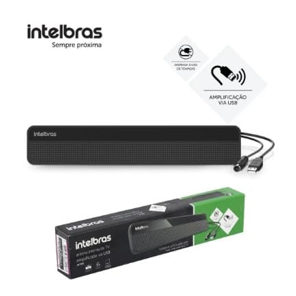 Antena Interna Tv Digital Amplificada Hdtv Intelbras Ai 3101