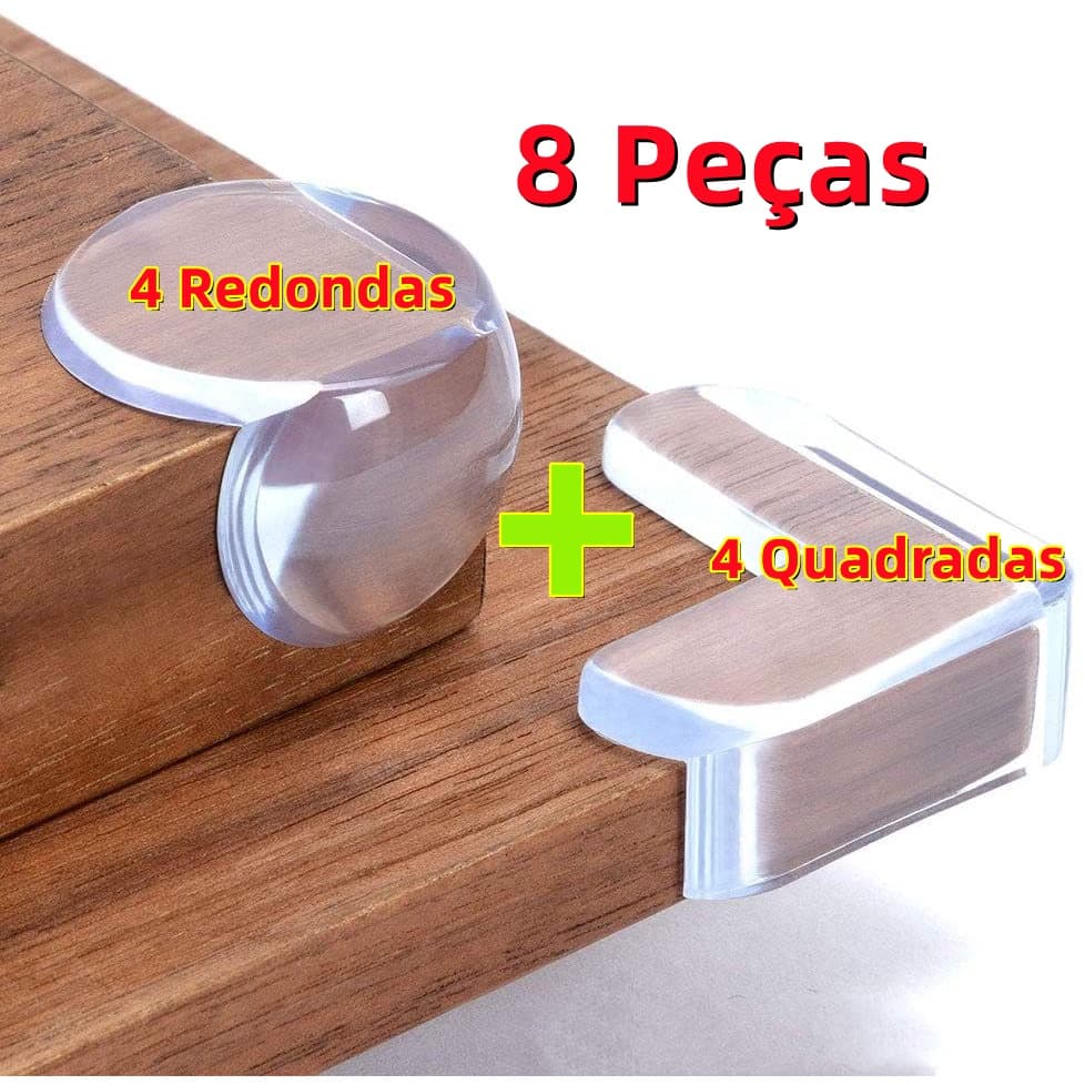 8 Peças Protetor De Silicone Para Quina De Mesa Protetor De Quina Móveis Quarto (4 Redondas + 4 Quadradas)