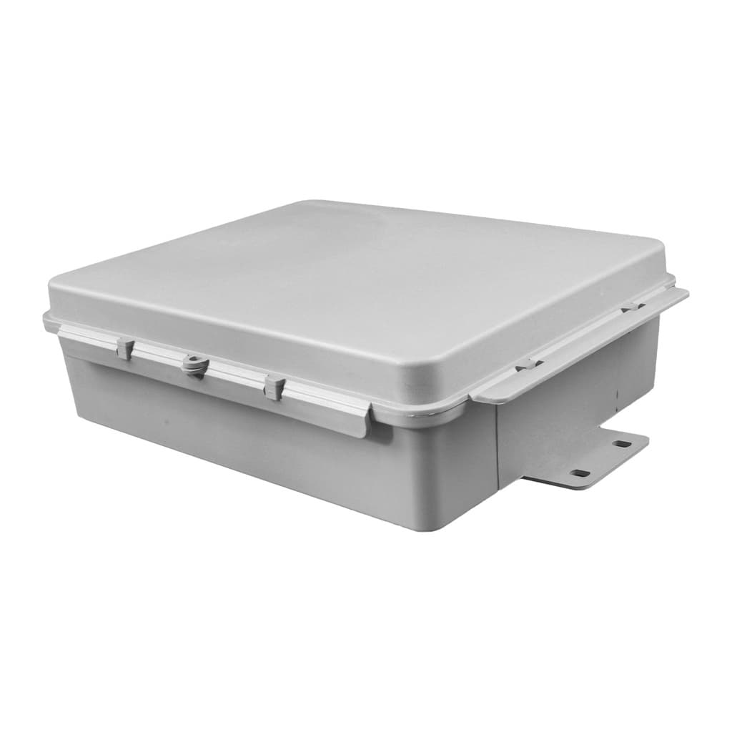 Caixa Hermética Multiuso para poste provedor de Internet Média com Prensa Cabo 25 cm x 20 cm x 8 cm - Cinza CHM0002