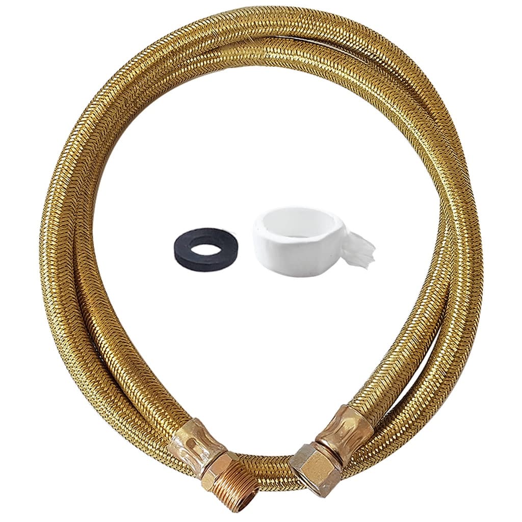 Mangueira Gas Encanado e Botijão Engate Flexível Metálico Alta Temperatura para Cooktop Forno Fogão e Embutir