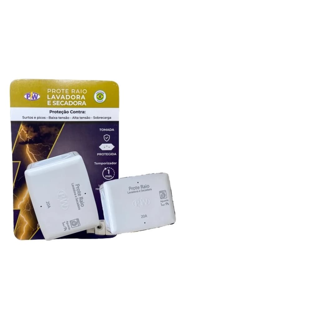 Protetor Eletrico Lavadora, máquina de lavar e Secadora 10A - pino fino - TOP Vendas