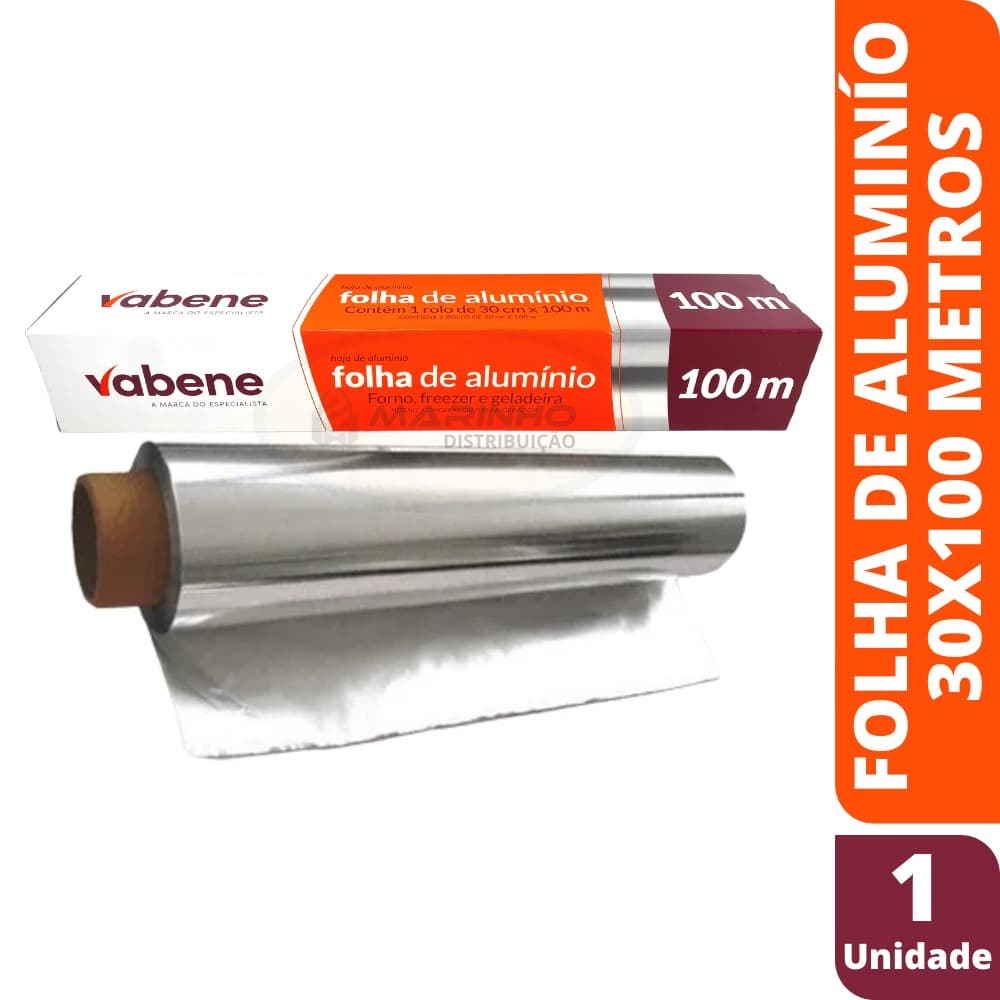 Rolo Papel Alumínio - Bobina 30cm X 100m - Melhor Qualidade!