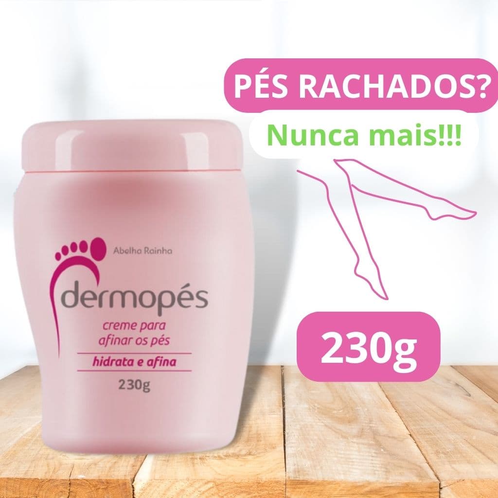 Creme Para Afinar Os Pés Dermopés  230g Hidrata E Afina Abelha Rainha
