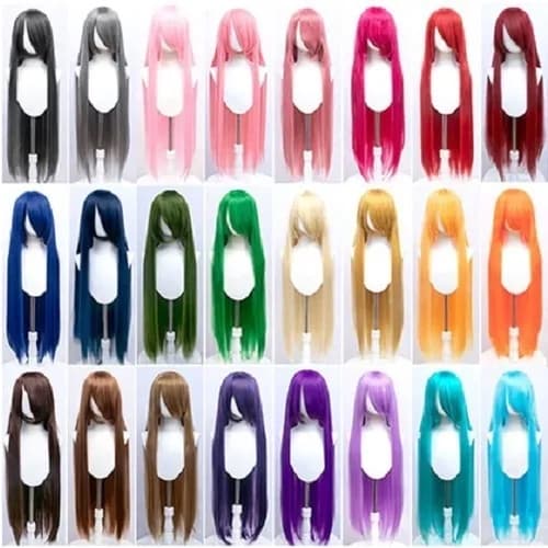 Peruca Cabelo Orgânico Cosplay liso 1metro Várias Cores Mangá Anime Fantasia