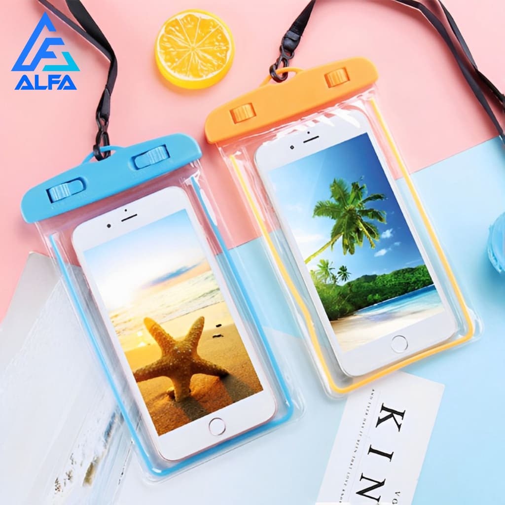 Kit Capa Bolsa Prova Dágua Impermeável Celular Transparente Universal