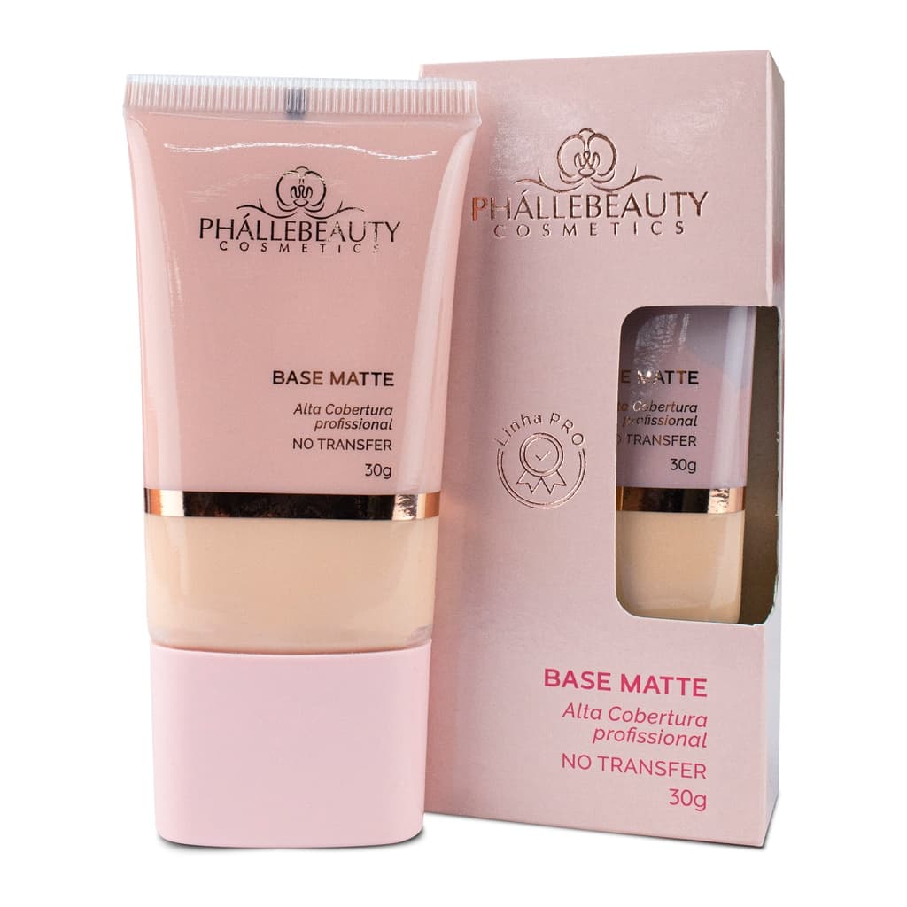 Base Matte Alta Cobertura Base Vegana Linha Pro PhálleBeauty 30g