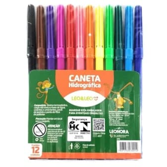 Canetinhas Coloridas Hidrográfica 12 Cores Leo & Leo