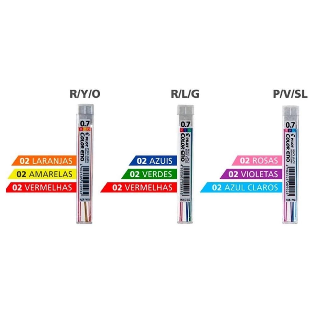 Grafite 0.7 mm Color Eno (Colorido) RLG, RYO e PVSL - Pilot / Grafite Colorido para Lapiseira