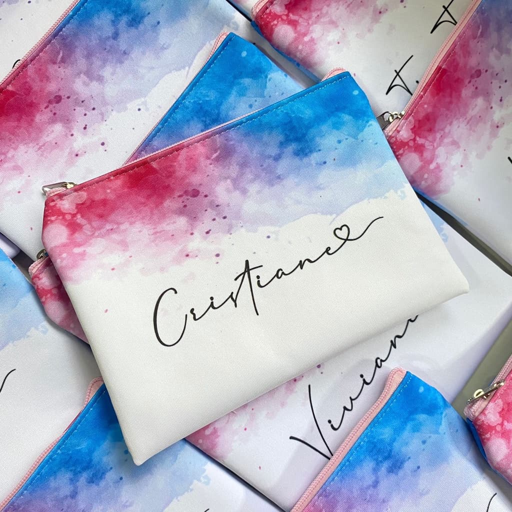 Necessaire Personalizada Slim Com Nome Estampas Variadas