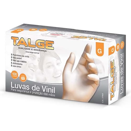 LUVA DE VINIL COM PÓ C/ 100 UN - TALGE/Descarpack/Medix