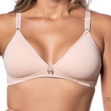 Sutiã Sustentação Sem Bojo Sem Aro Reforçado Camada Dupla Microfibra Poliamida Adulto Soutien Sutian