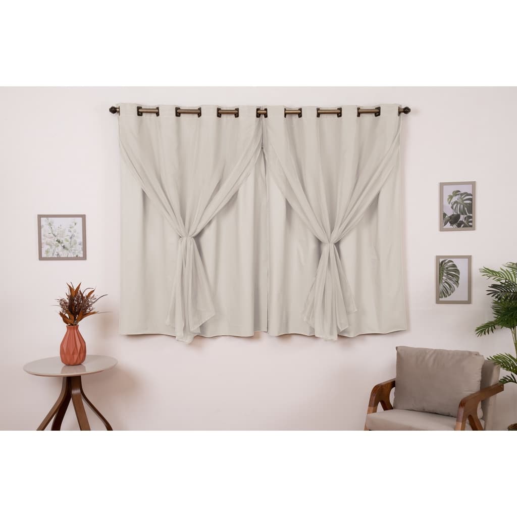 Cortina Com Blackout Janela Varios Tamanhos Sala/Quarto Blackout PVC com Tecido Envio Imediato Ofert