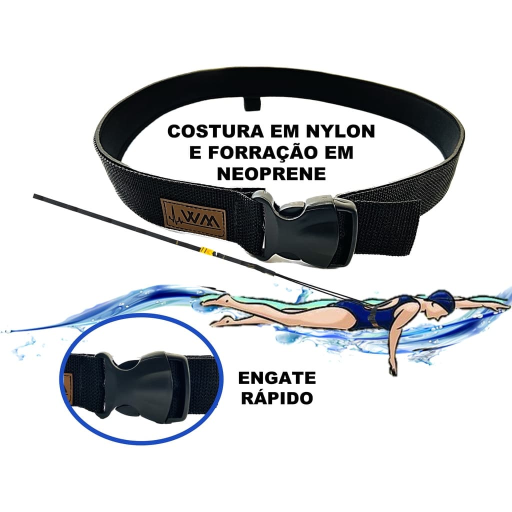 Equipamento Para Natação Estacionado Fita Nado Parado Estático Piscina Pequenas