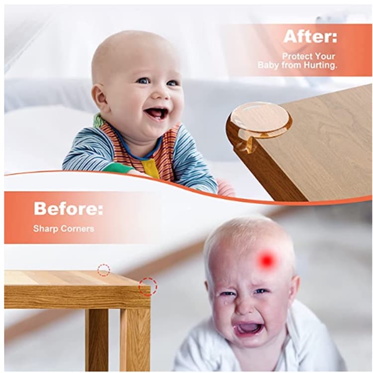 8 Peças Protetor De Silicone Para Quina de Mesa (4 Redondas + 4 Quadradas)