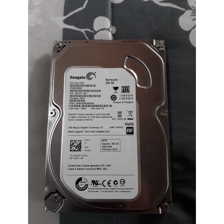Disco Rígido para desktop Seagate Barracuda Sata 250 gb