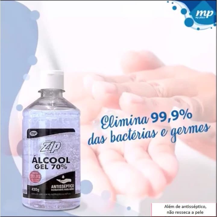 Álcool Gel Antisséptico e Hidratante Zip My Place 430g