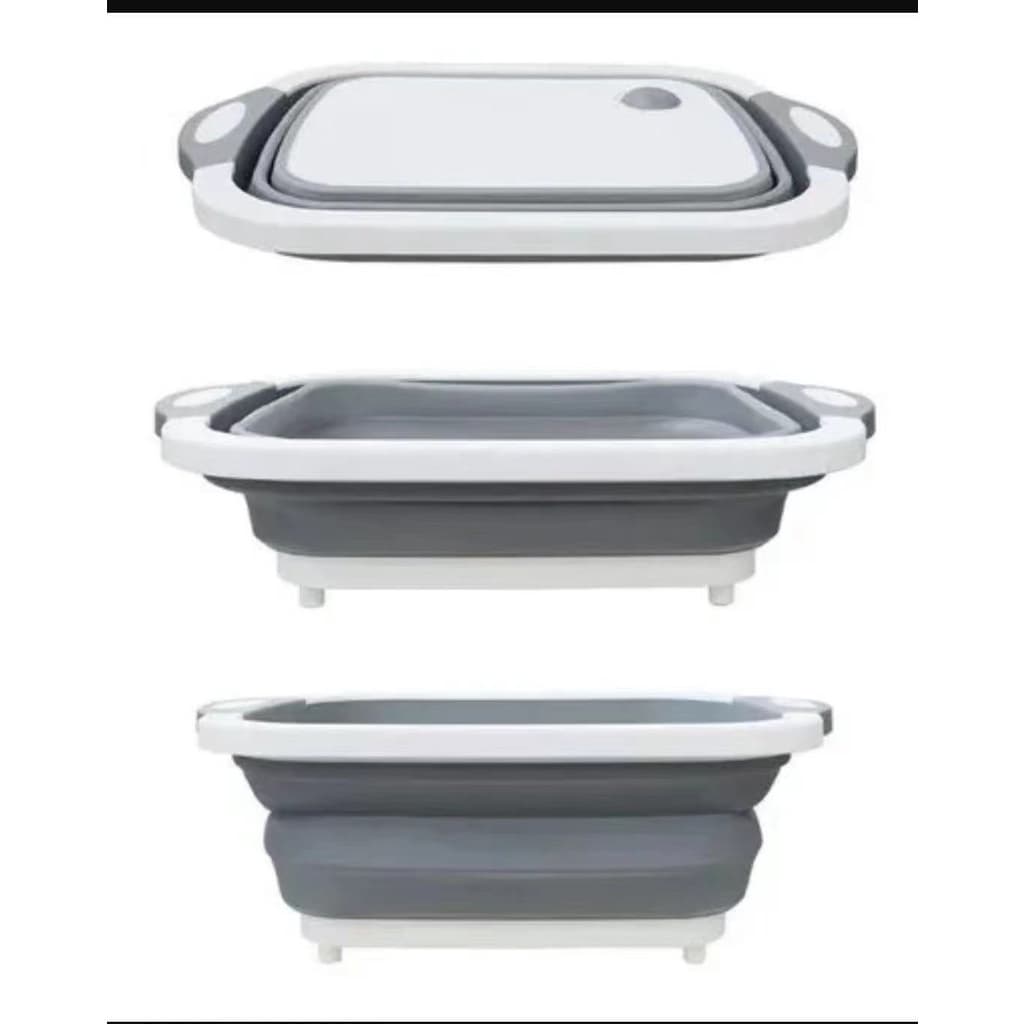 Tábua Bacia Cesta Retrátil Silicone Multifuncional Cozinha 3 em1/tubua-bacia-escoredor de vetais ou frutas XL3307
