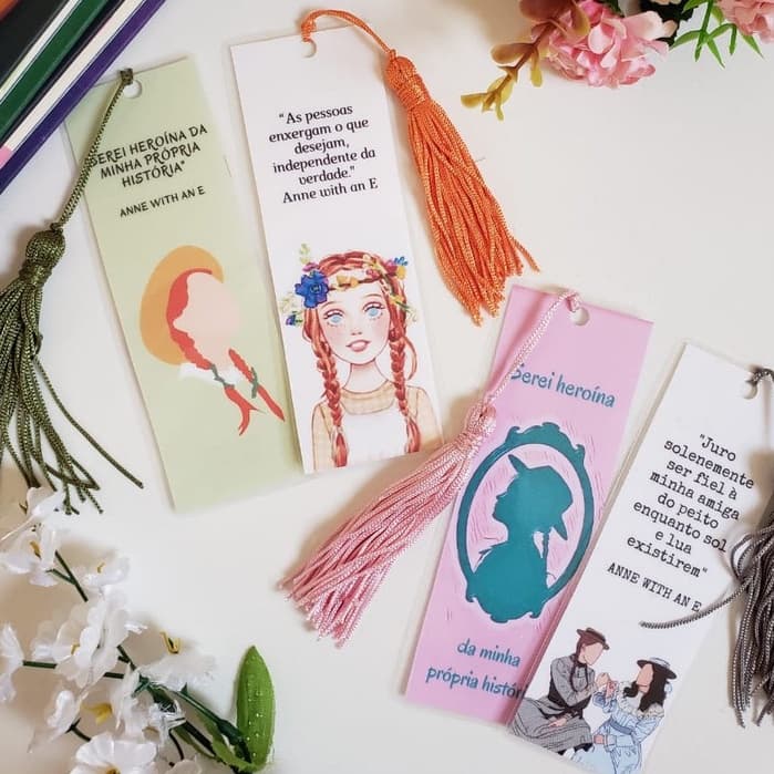 Marcador de Páginas Anne with an E Anne de Green Gables com tassel Plastificado