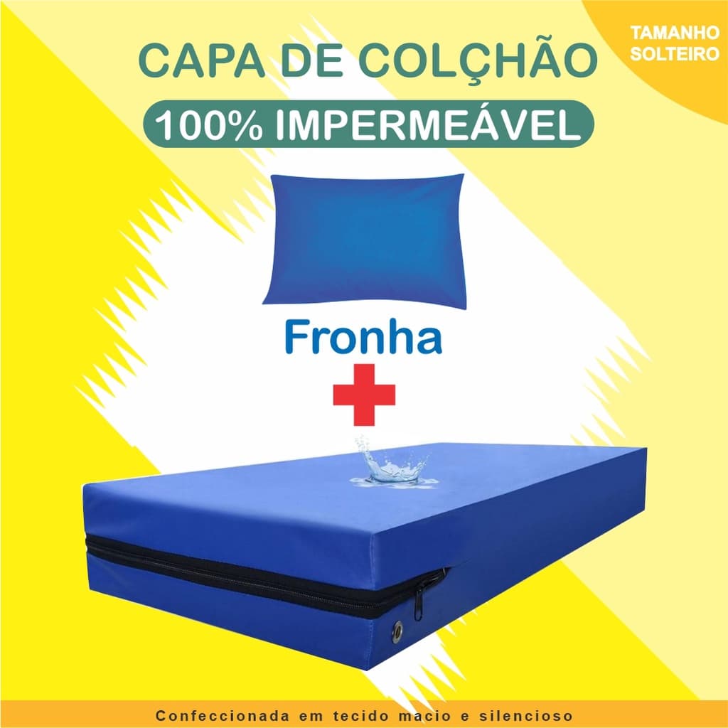 Kit 1 Capa Colchão + Fronha Impermeável Varias Medidas Promoção De Fabrica