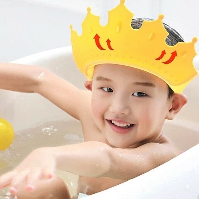 Touca de Banho bone de Criança Coroa Impermeável criança chapeu