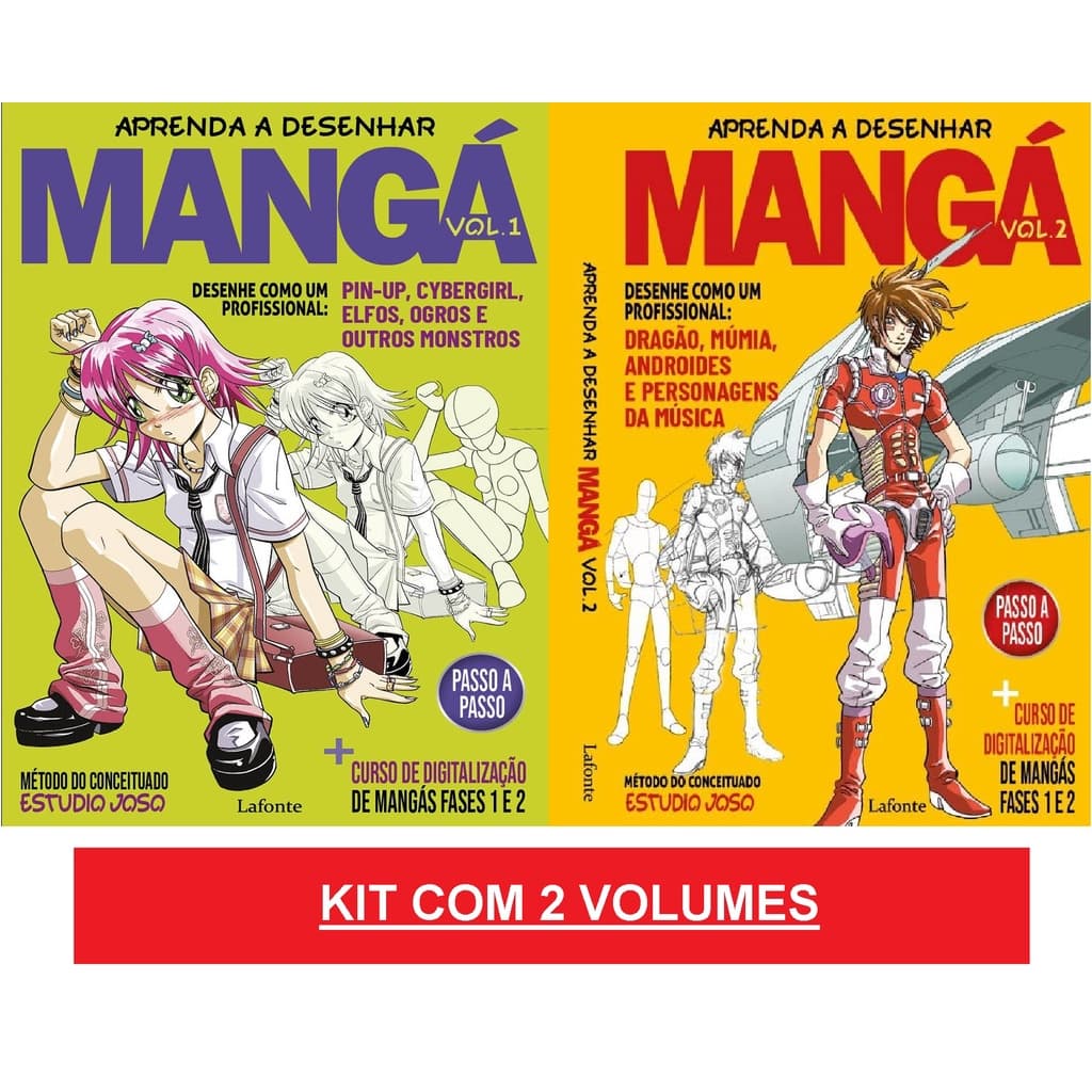 Kit C/ 2 Livros Aprenda a desenhar Mangá - Método Estúdio JOSO