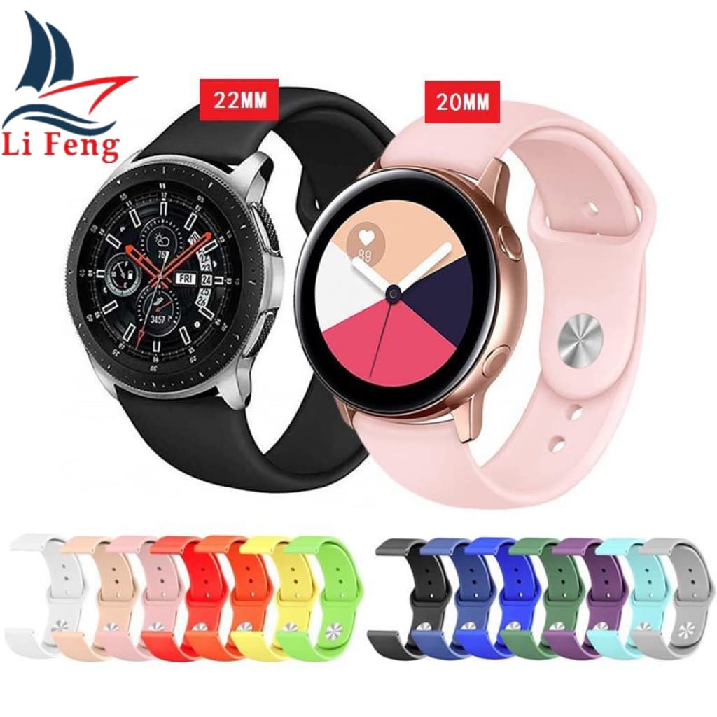 Pulseira de Silicone para Smartwatch – Compatível com Encaixe 20mm / 22mm