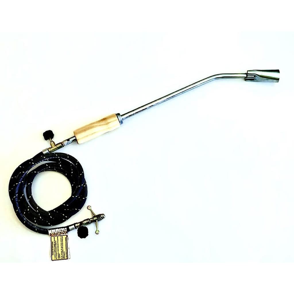 Lança Chamas 2 Dois Registros A Gás Maçarico Sapecador Porco Frango Acendedor Aplicador Manta Asfaltica Mangueira 2M