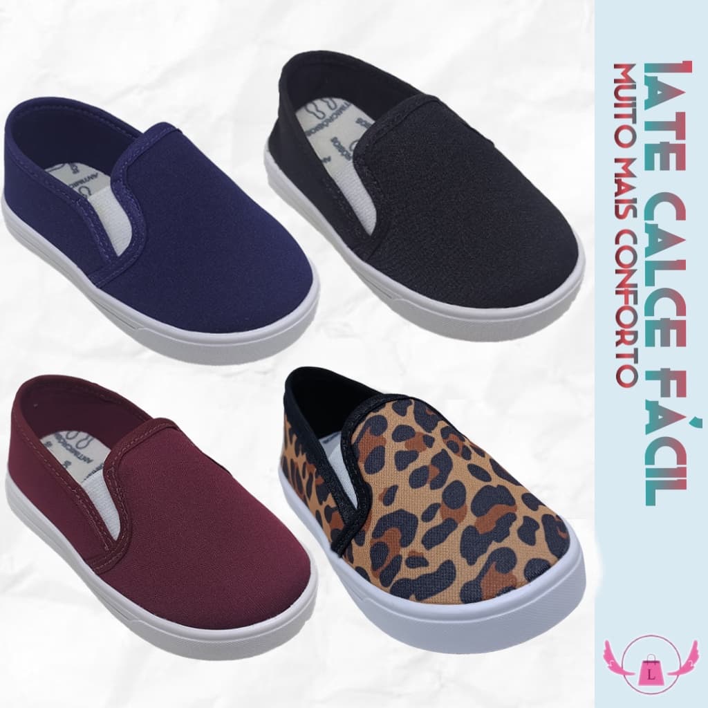 Tênis Infantil E Bebe Criança Slip Slipe On Menino E Menina Unissex 18ao28