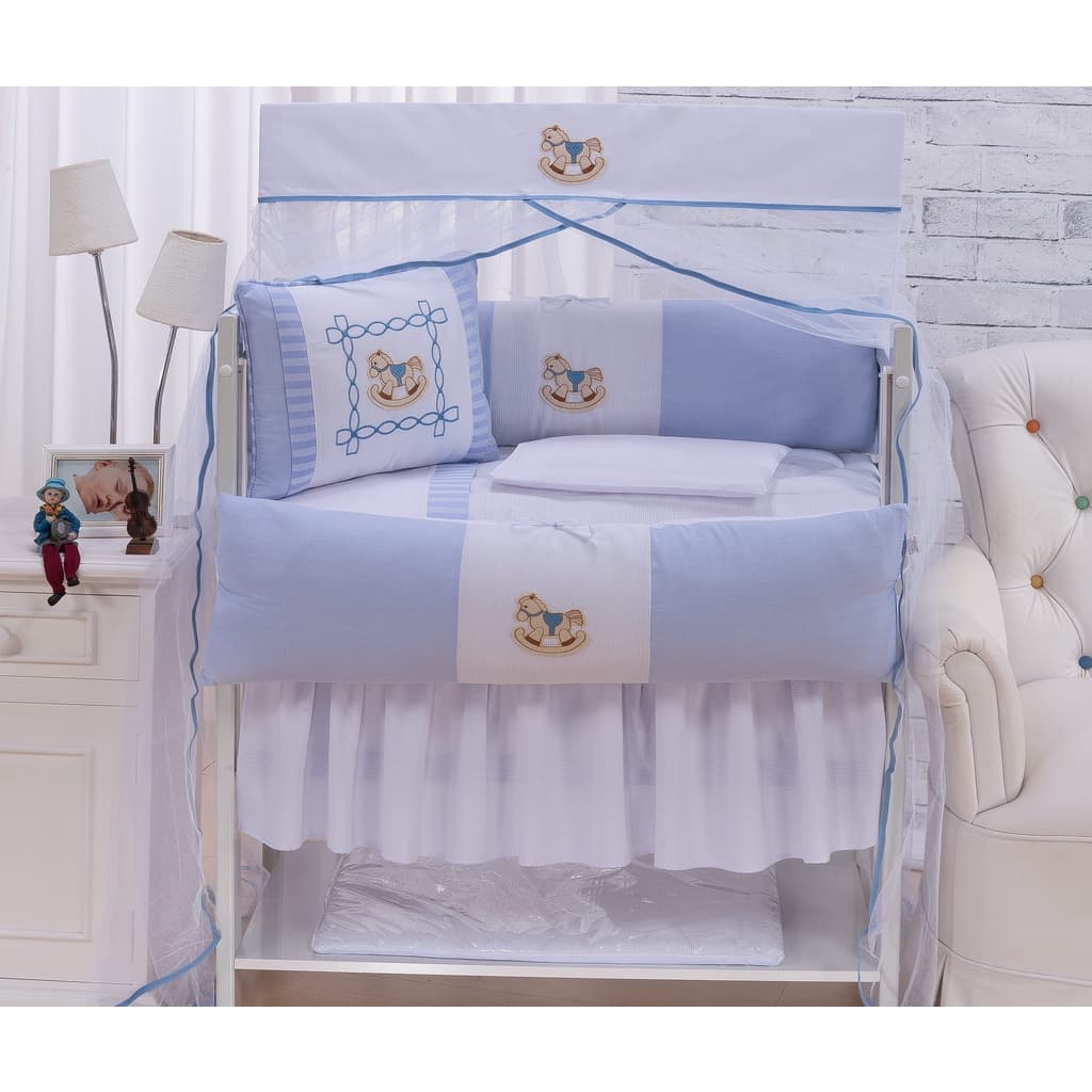 KIT PARA MINI-BERÇO 10 PEÇAS MENINO