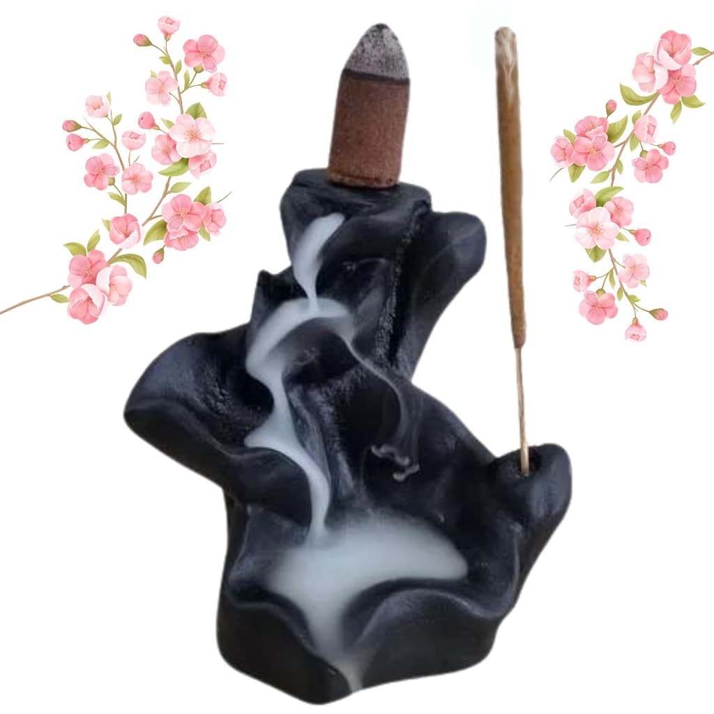 1 Incensário Mini Cachoeira Para Incenso Cone Backflow Resina